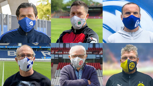 Vereinslegenden aus dem Ruhrgebiet bewerben die gemeinsame Masken-Aktion