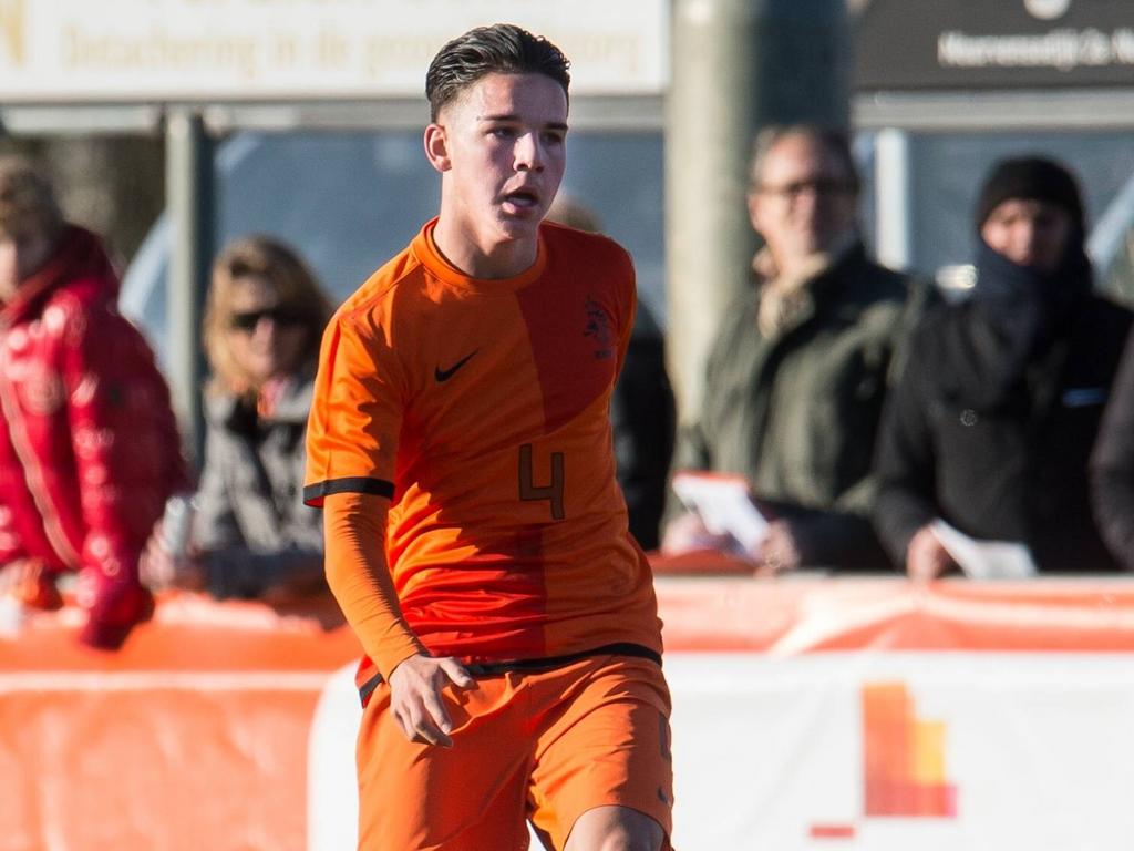 Feyenoorder Calvin Verdonk was tijdens Engeland onder 17 - Nederland onder 17 verantwoordelijk voor de 0-1.