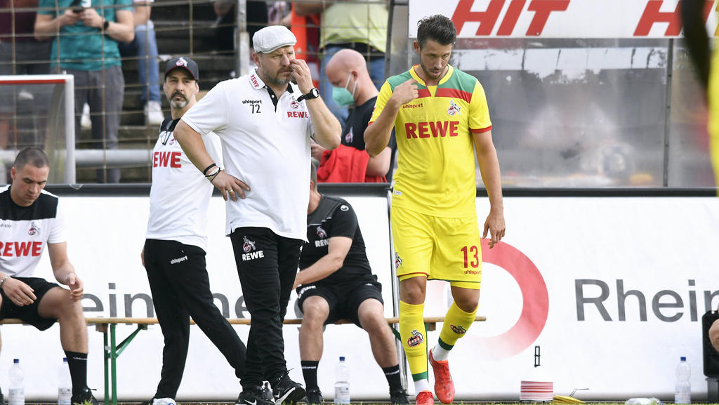 Steffen Baumgart (l.) erwartet von Mark Uth beim 1. FC Köln viel Einsatz