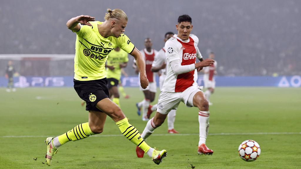 BVB-Shootingstar Erling Haaland (l.) am Dienstagabend gegen Ajax Amsterdam