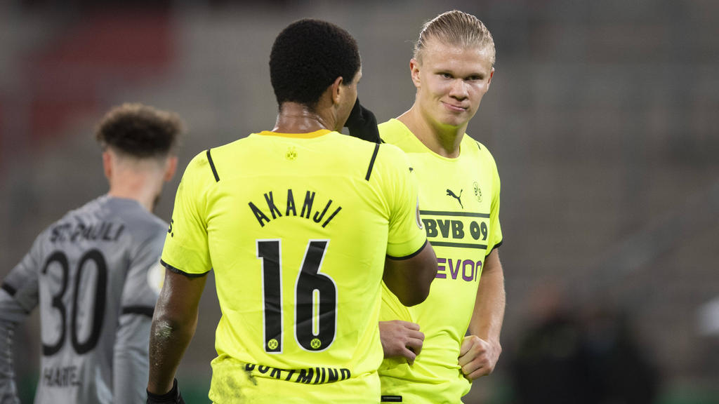 Spielten gemeinsam beim BVB: Erling Haaland und Manuel Akanji Spielten gemeinsam beim BVB: Erling Haaland und Manuel Akanji
