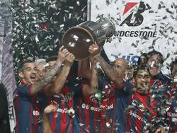 Die Spieler von San Lorenzo feiern den Copa-Libertadores-Sieg 2014