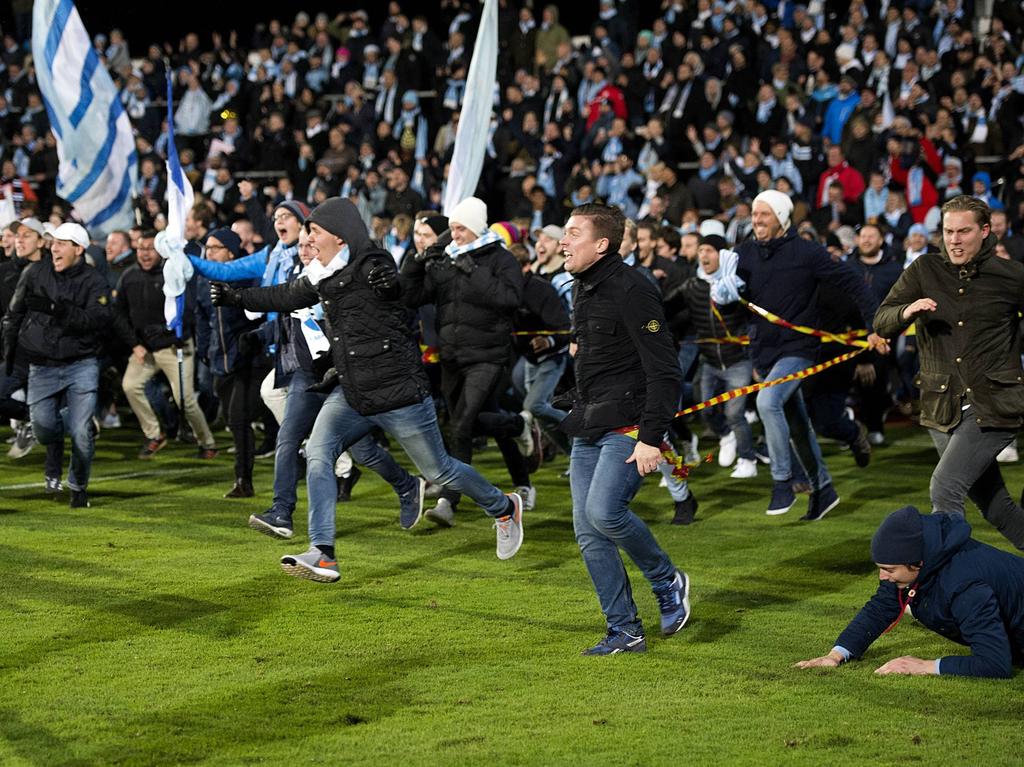 Nach dem Schlusspfiff waren die heißblütigen Malmö-Fans nicht mehr zu halten