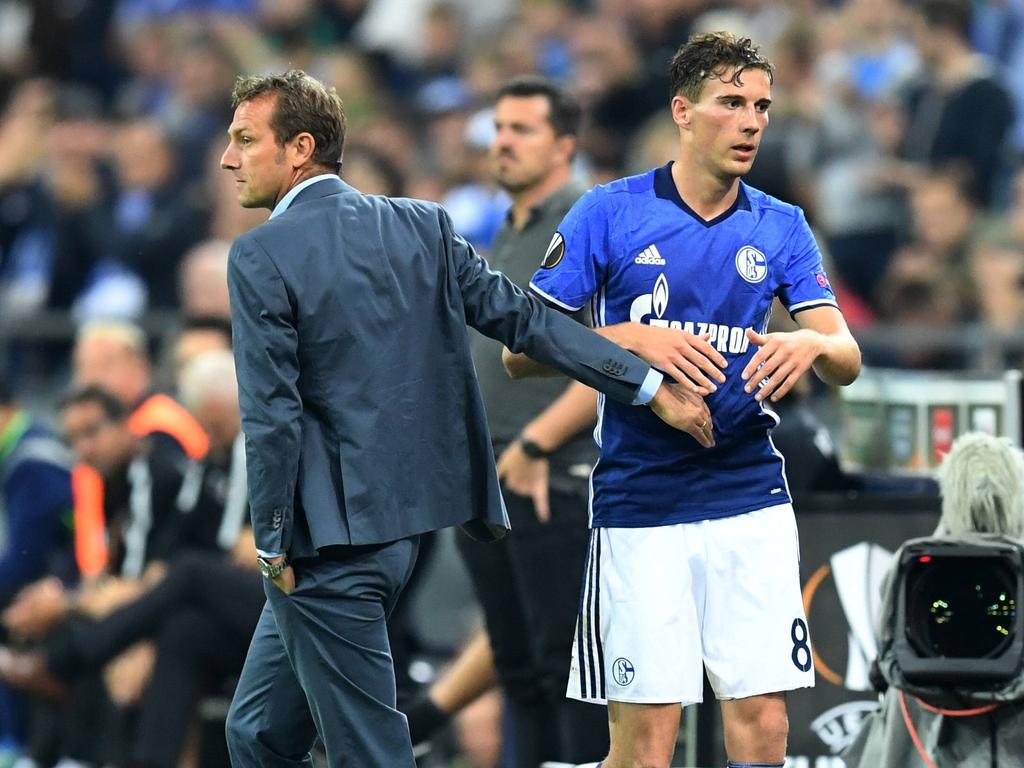 Schalke-Coach Markus Weinzierl (l.) baut auf Leon Goretzka