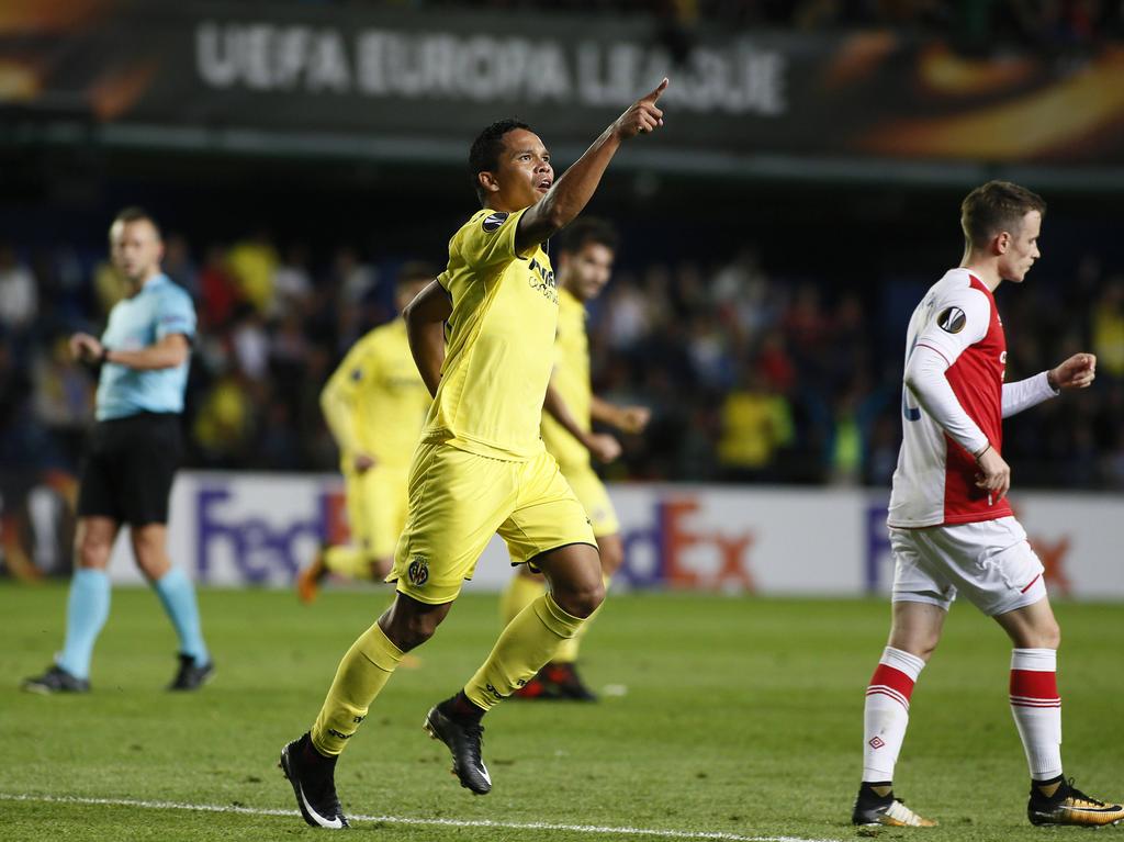 Bacca le salvó un punto al Villarreal contra el Slavia. (Foto: Imago)
