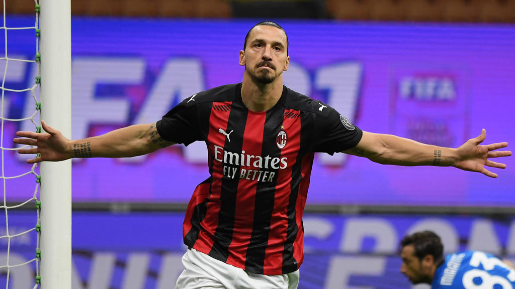 Stürmerstar Zlatan Ibrahimovic ist gerade beim AC Mailand treffsicher