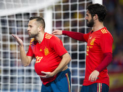 Jordi Alba abrió el marcador en La Rosaleda. (Foto: Getty)