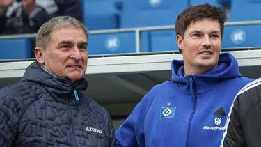 Sportvorstand Stefan Kuntz und Trainer Merlin Polzin könnte das HSV-Aus drohen