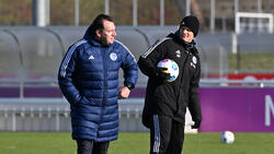 Marc Wilmots (l.) fegt eine Trainerdiskussion beim FC Schalke 04 vom Tisch