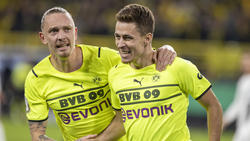 Thorgan Hazard (r.) erzielte beide Tore für den BVB