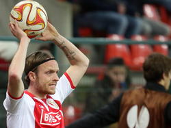 Ronnie Stam met zijn team Standard Luik in actie tegen Feyenoord in de Europa League. (11-12-2014)