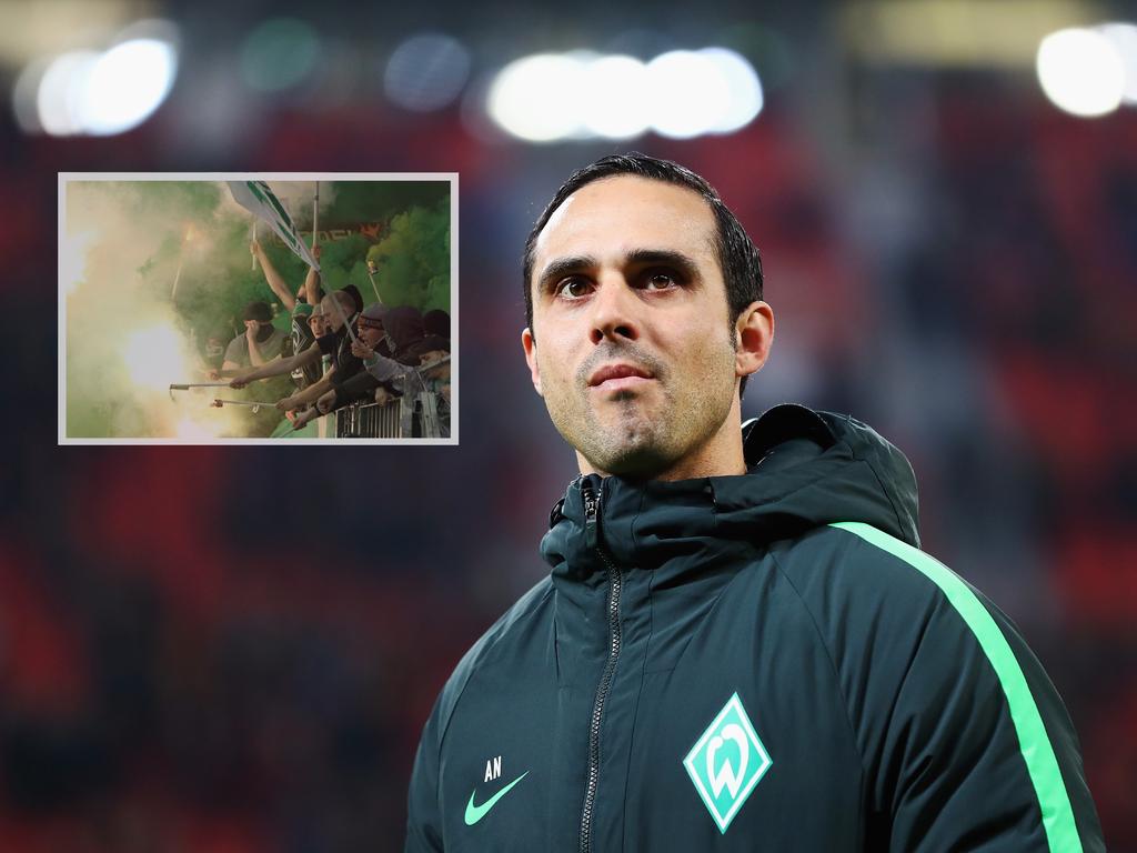 SVW-Coach Nouri ärgert sich über Pyro im Werder-Block SVW-Coach Nouri ärgert sich über Pyro im Werder-Block