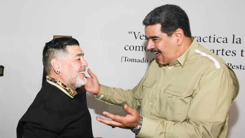 Verstehen sich blendend: Venzuelas Präsident Nicolas Maduro (r.) und Diego Maradona