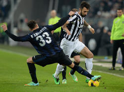 Inters Wunschspieler Mirko Vučinić durfte bei Juve im Derby d'Italia bezeichnenderweise vier Minuten ran.