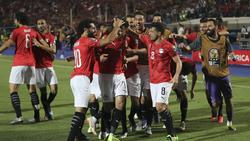 Ägyptens Spieler feiern den Sieg gegen Simbabwe