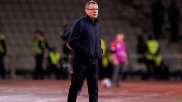 Österreichs Trainer Ralf Rangnick hat sich mit seinem Team vorzeitig die EM qualifiziert
