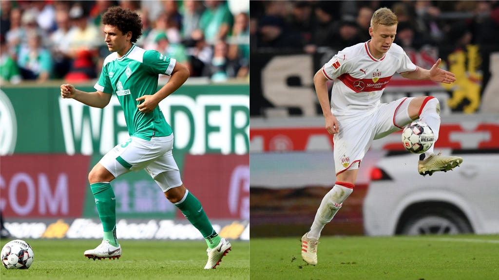 Wenn Milos Veljkovic (l.) den SV Werder verlassen sollte, könnte Timo Baumgartl als Ersatz kommen