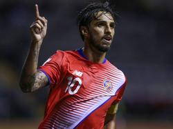 Costa Ricas Bryan Ruiz jubelt über seinen Treffer gegen Trinidad & Tobago