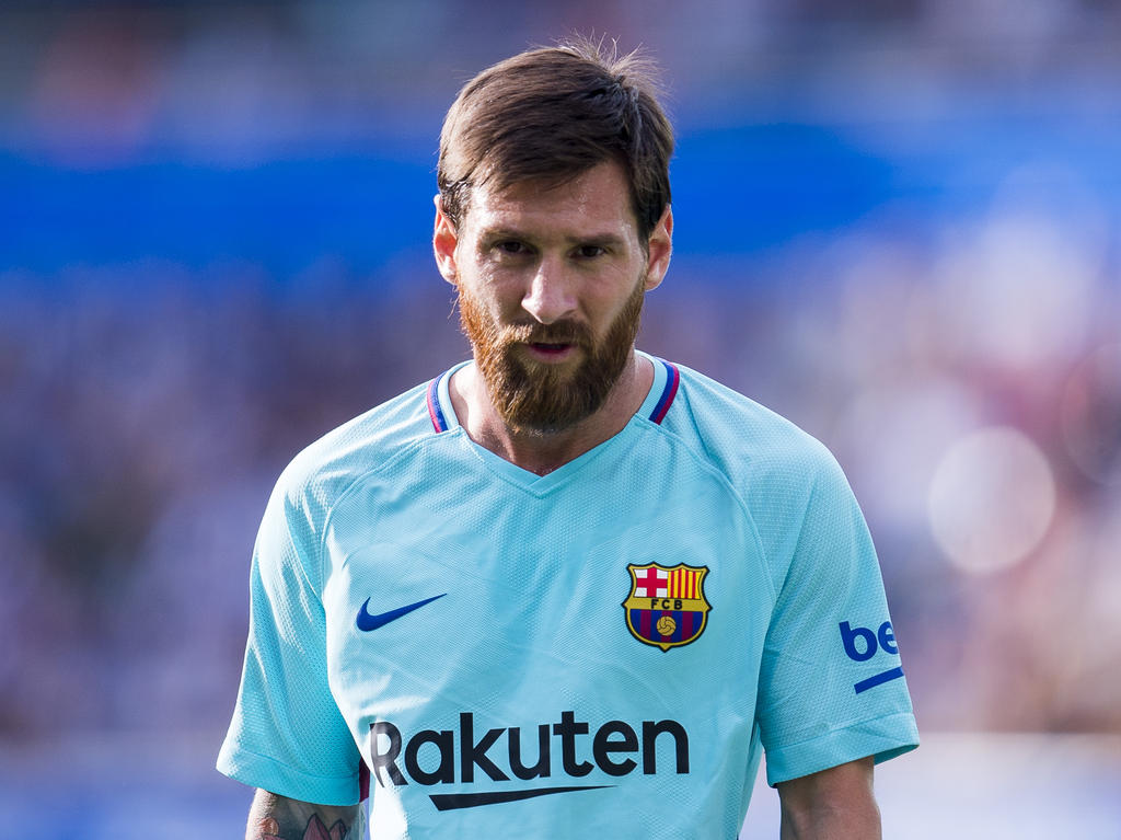 Lionel Messi is gefocust in het duel met Deportivo Alavés. (26-08-2017)