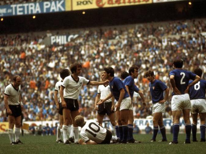 Imágenes de un Alemania-Italia del Mundial 1970.