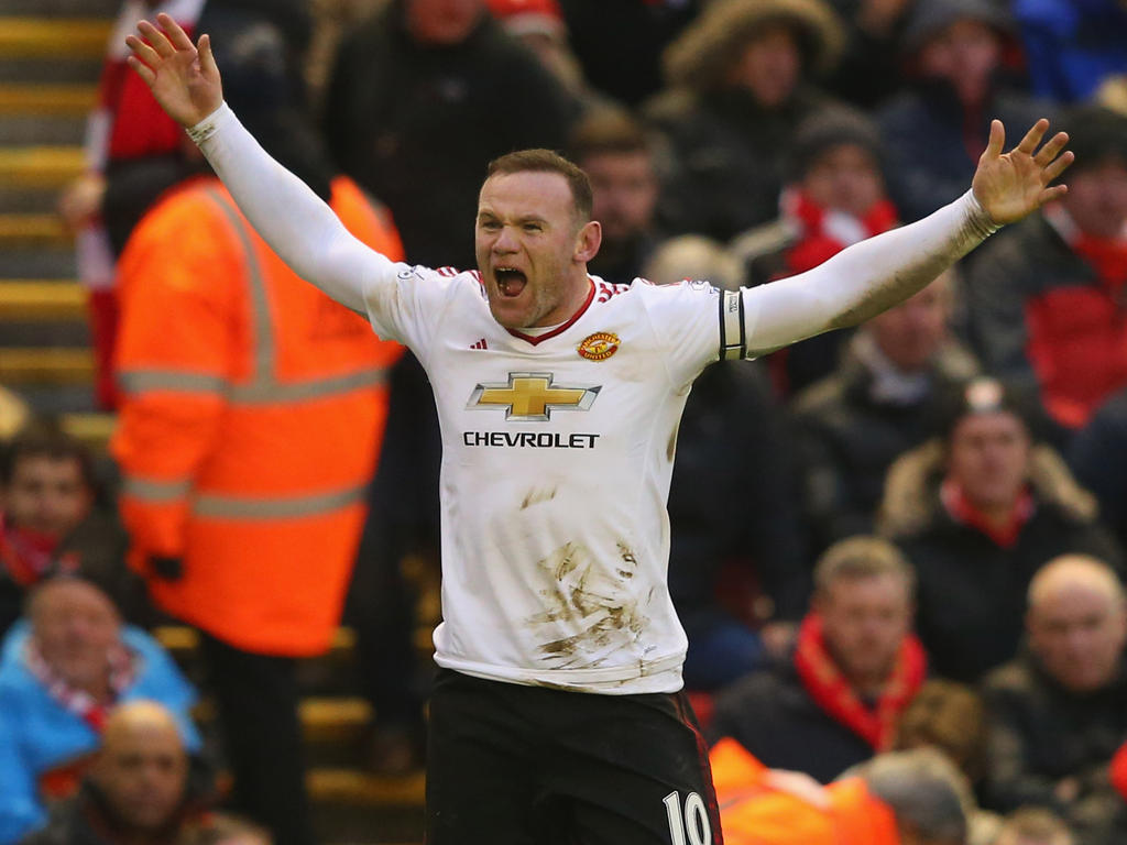 Wayne Rooney freut sich über das Goldtor gegen Liverpool