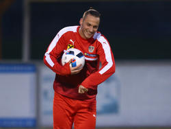 Marko Arnautović ist beim Training des ÖFB-Teams in bester Laune