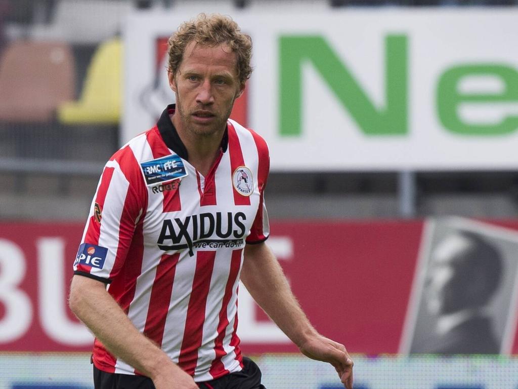 Michel Breuer in de Jupiler League-wedstrijd van Sparta Rotterdam tegen FC Emmen. (21-04-14)