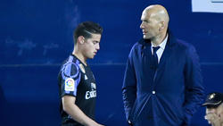 Zinédine Zidane war bereits in der Saison 2016/17 Trainer von James Rodríguez