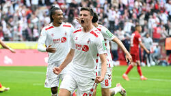 Eric Martel jubelt über den Aufstieg des 1. FC Köln