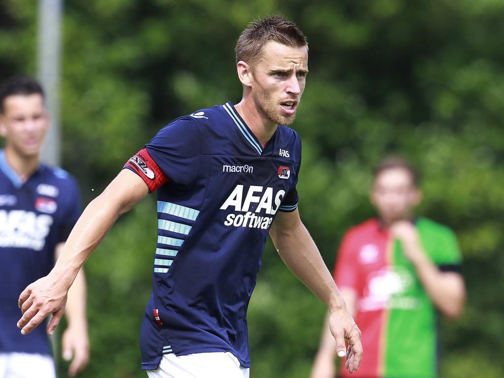 Donny Gorter in actie tijdens de oefenwedstrijd NEC Nijmegen - AZ Alkmaar. (20-7-2014)