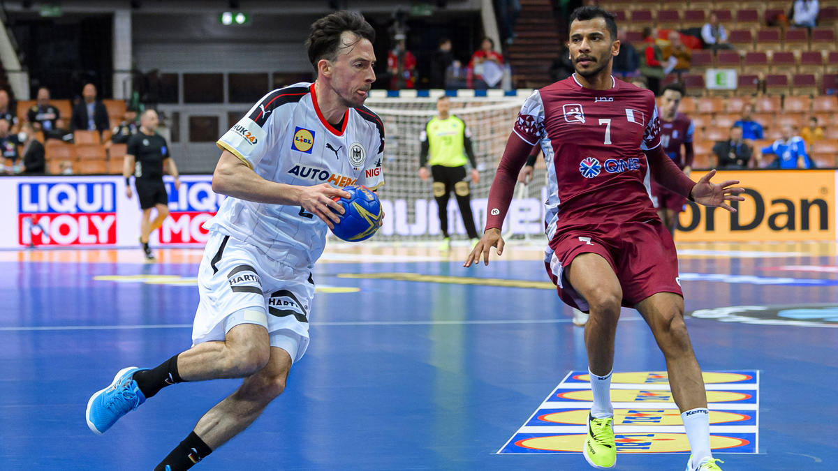 Handball-Nationalspieler Patrick Groetzki beim deutschen WM-Auftakt gegen Katar