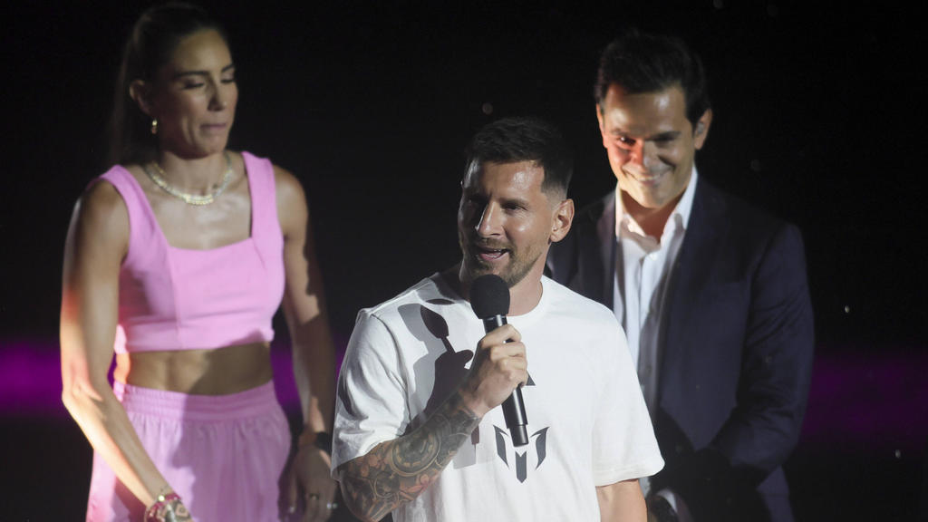 Lionel Messi während seiner Vorstellung bei Inter Miami Lionel Messi während seiner Vorstellung bei Inter Miami