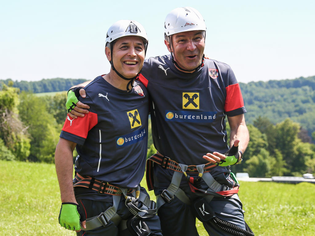 Teamchef Marcel Koller und Sportdirektor Willi Ruttensteiner wollen mit Österreich noch weiter nach oben klettern