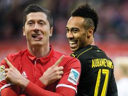 Robert Lewandowski (l.) und Pierre-Emerick Aubameyang teilen sich den Platz an der Sonne