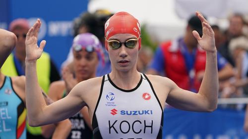 Die deutsche Triathletin Annika Koch kam in Sunderland als Dritte ins Ziel