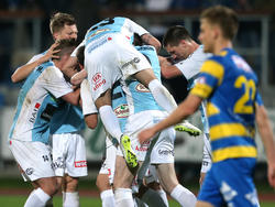 TSV Hartberg freut sich über den 2:1-Erfolg über die Vienna