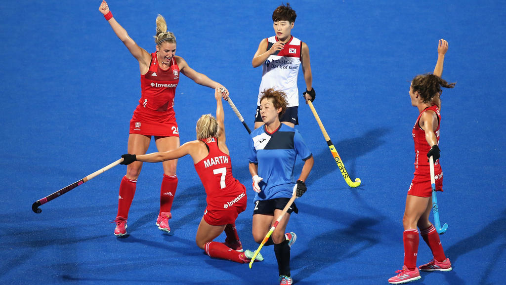 Englands Hockey-Damen stehen im Viertelfinale Englands Hockey-Damen stehen im Viertelfinale