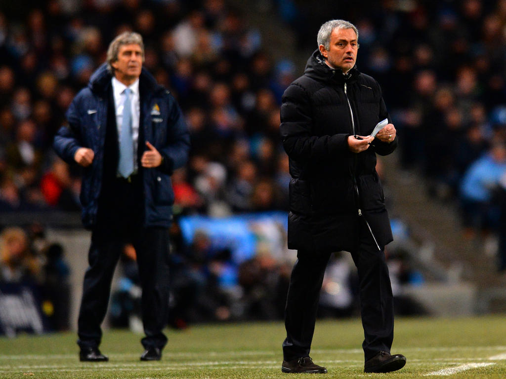 Manuel Pellegrini musste mit Manchester City im Duell gegen Jose Mourinho eine 0:1-Niederlage gegen Chelsea einstecken