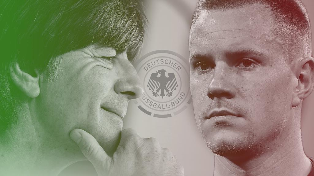 Joachim Löw (li.) hatte nach der Länderspielwoche gut lachen, Marc-André ter Stegen weniger Joachim Löw (li.) hatte nach der Länderspielwoche gut lachen, Marc-André ter Stegen weniger