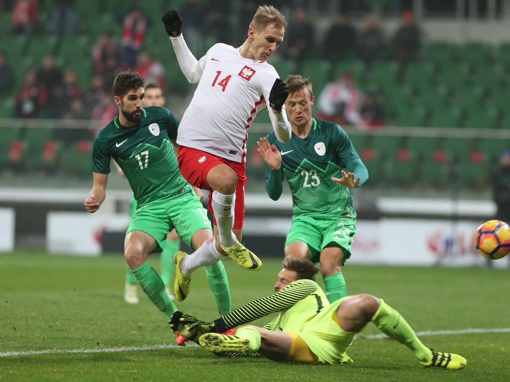 Łukasz Teodorczyk traf für Polen zum 1:1 gegen Slowenien