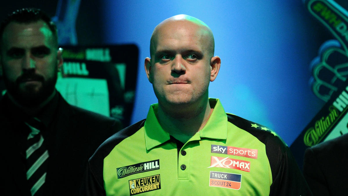 Hatte beim Darts-WM-Auftakt seine Mühe: Titelverteidiger Michael van Gerwen Hatte beim Darts-WM-Auftakt seine Mühe: Titelverteidiger Michael van Gerwen