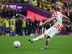 Kroatiens Luka Modric zeigte gegen Brasilien eine starke Leistung und traf im Elfmeterschießen