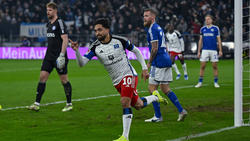 Der HSV jubelt über den Sieg gegen den FC Schalke 04