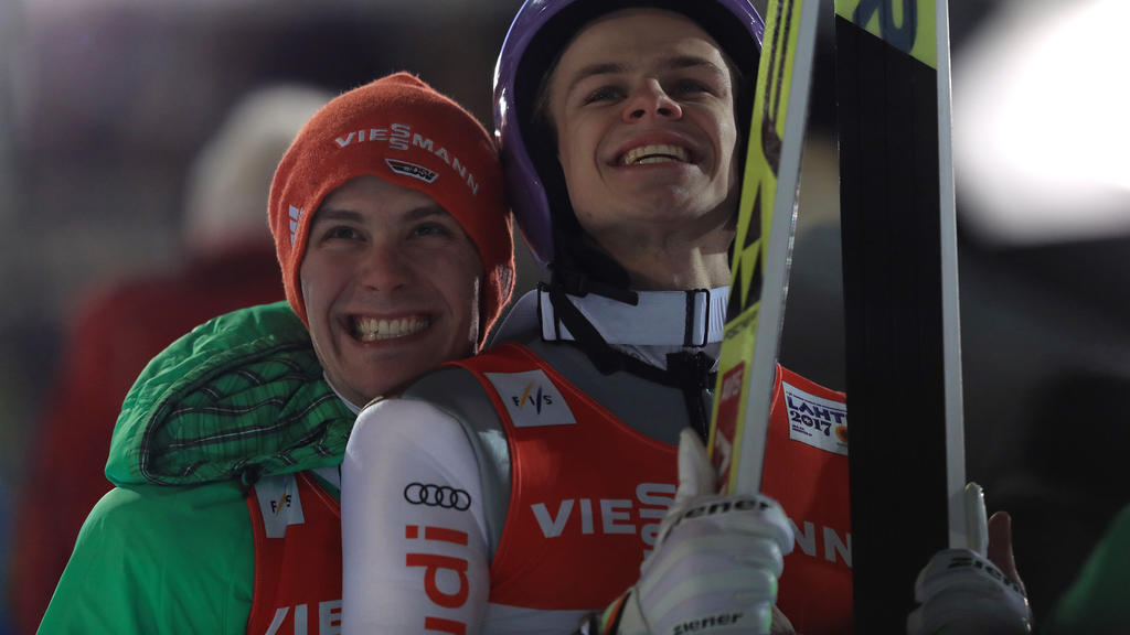 Stephan Leyhe (li.) feierte in Wisla den größten Einzel-Erfolg seiner Karriere Stephan Leyhe (li.) feierte in Wisla den größten Einzel-Erfolg seiner Karriere