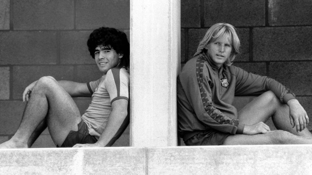 Diego Maradona und Bernd Schuster spielten zusammen beim FC Barcelona