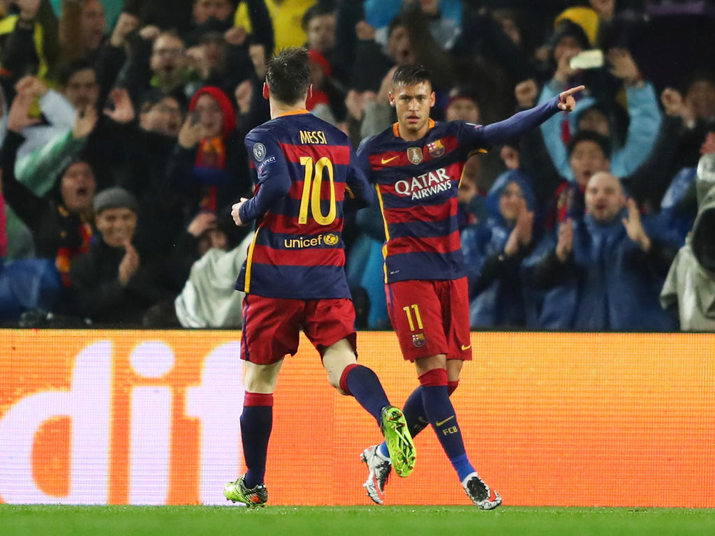 Neymar celebra con Messi el 1-0 en el minuto 19 ante el Arsenal. (Foto: Getty)