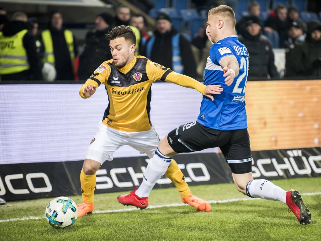 Sascha Horvath (l.) spielte bei Dynamo Dresden durch. © imago/Kirchner-Media