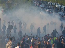 Disturbios en Lyon antes del partido (Foto: AFP)