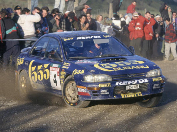 Colin McRae in seinem Subaru Impreza Colin McRae in seinem Subaru Impreza