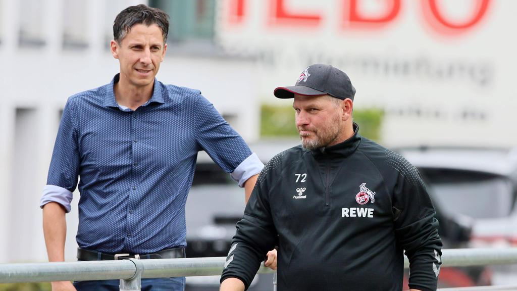 Kölns Sport-Boss Christian Keller (l.) mit Cheftrainer Steffen Baumgart Kölns Sport-Boss Christian Keller (l.) mit Cheftrainer Steffen Baumgart